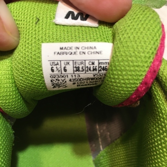 Reebok Zig Tech Shark pink/green sneakers size 6.5 - Picture 7 of 10